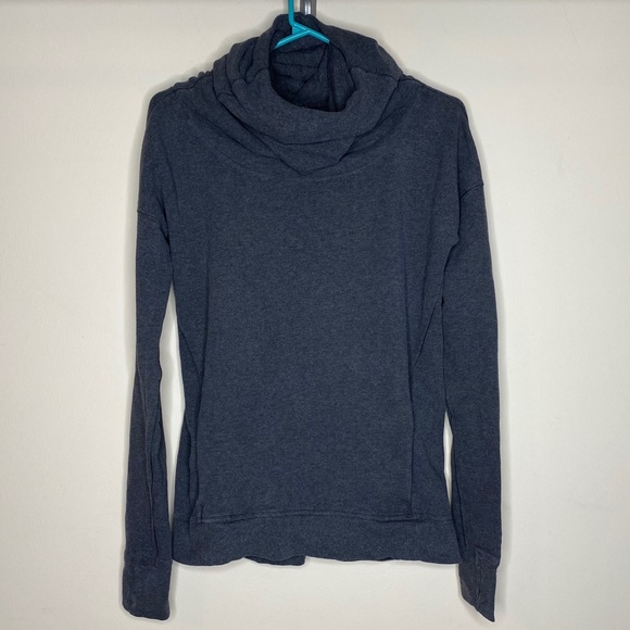 lululemon athletica Sweaters - Lululemon Gray Sweatshirt Thumbholes Shrug Logo